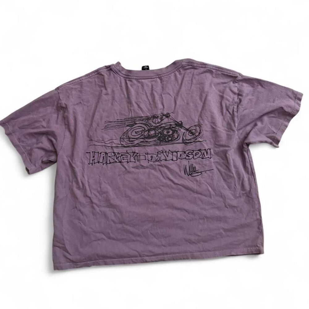 Harley-davidson Women's Purple and Pink T-shirt